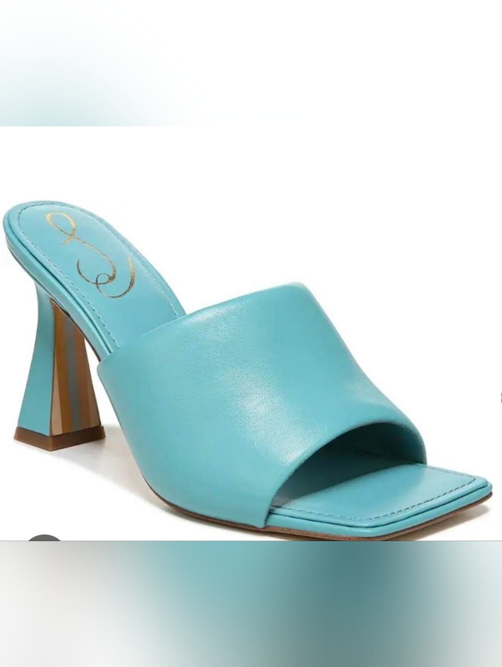 Sam Eldeman Turquoise Open-Toe Mule Heels for Women,size 10 EUC